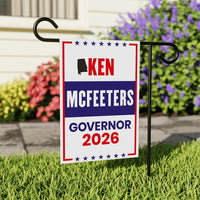 Ken McFeeters For Alabama Governor 2026 Garden Flag, Double Sided, 2026 Governor Flag, Elections Flag, Race Red White & Blue Flag