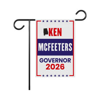 Ken McFeeters For Alabama Governor 2026 Garden Flag, Double Sided, 2026 Governor Flag, Elections Flag, Race Red White & Blue Flag