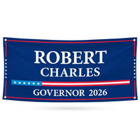 Robert B. Charles For Maine U.S. Governor Banner Sign, 13 oz Waterproof US Governor Election 2026 Vinyl Banner With Metal Grommets