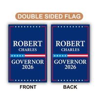 Robert B. Charles For Maine Governor 2026 Garden Flag, Double Sided, 2026 Governor Flag, Elections Flag, Race Red White & Blue Flag