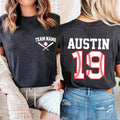 Custom Baseball Team Shirt, Baseball Mom Shirt, Baseball Player Tee, Pocket Baseball Name Shirt, Number Baseball Shirt, Front Back