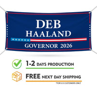 Deb Haaland For New Mexico U.S. Governor Banner Sign, 13 oz Waterproof US Governor Election 2026 Vinyl Banner With Metal Grommets