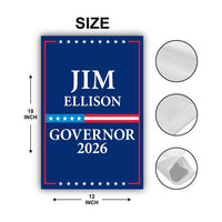Jim Ellison For New Mexico Governor 2026 Garden Flag, Double Sided, 2026 Governor Flag, Republic, Elections Flag, Race Red White & Blue Flag