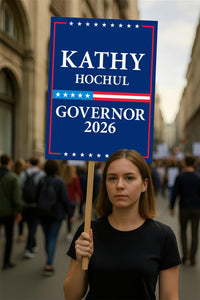 Kathy Hochul For New York Governor 2026 Election Sign, Political Campaign Sign, Democratic party, Governor Election 2026 Race Poster Sign