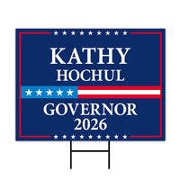 Kathy Hochul For New York Governor 2026 Yard Sign, Corrugated Plastic Governor Elections Race Red White & Blue Yard Sign with Metal H-Stake