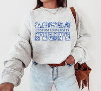Custom Floral University Mom Shirt, Class of 2026 Mom Shirt, Personalized College Mom Tee, NOT Embroidered Mom Shirt, Grad Gifts