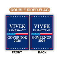 Vivek Ramaswamy For Ohio Governor 2026 Garden Flag, Double Sided, 2026 Governor Flag, Elections Flag, Race Red White & Blue Flag