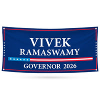 Vivek Ramaswamy For Ohio U.S. Governor Banner Sign, 13 oz Waterproof US Governor Election 2026 Vinyl Banner With Metal Grommets