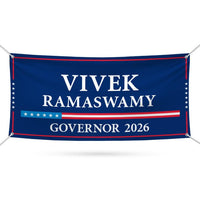 Vivek Ramaswamy For Ohio U.S. Governor Banner Sign, 13 oz Waterproof US Governor Election 2026 Vinyl Banner With Metal Grommets