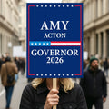 Amy Acton For Ohio Governor 2026 Election Sign, Political Campaign Sign, Democratic party, Governor Election 2026 Race Poster Sign