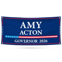 Amy Acton For Ohio U.S. Governor Banner Sign, 13 oz Waterproof US Governor Election 2026 Vinyl Banner With Metal Grommets