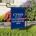 Cyndi Munson For Oklahoma Governor 2026 Garden Flag, Double Sided, 2026 Governor Flag, Democrate, Elections Flag, Race Red White & Blue Flag