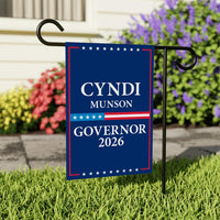 Cyndi Munson For Oklahoma Governor 2026 Garden Flag, Double Sided, 2026 Governor Flag, Democrate, Elections Flag, Race Red White & Blue Flag