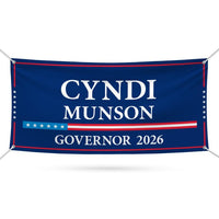 Cyndi Munson For Oklahoma U.S. Governor Banner Sign, 13 oz Waterproof US Governor Election 2026 Vinyl Banner With Metal Grommets