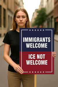 Abolish ICE No One Is Illegal Protest Sign, No Kings In America, Anti-Trump Resistance Political Protest Poster, Resist Fascism Rally Sign