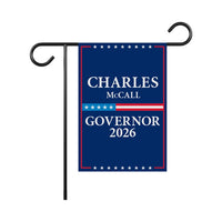 Charles McCall For Oklahoma Governor 2026 Garden Flag, Double Sided, 2026 Governor Flag, Elections Flag, Race Red White & Blue Flag