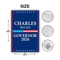 Charles McCall For Oklahoma Governor 2026 Garden Flag, Double Sided, 2026 Governor Flag, Elections Flag, Race Red White & Blue Flag