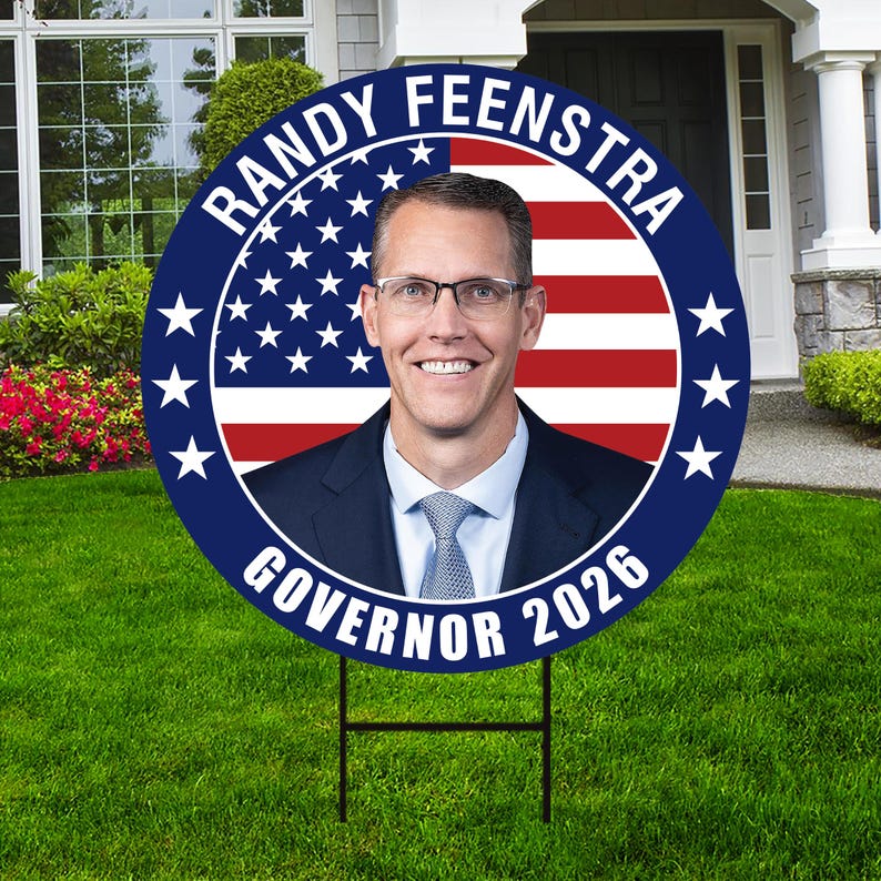 Randy Feenstra For Iowa Governor 2026 Yard Sign, Corrugated Plastic ...