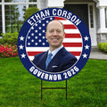 Ethan Corson For Kansas Governor 2026 Yard Sign, Corrugated Plastic Governor Elections Race Red White & Blue Yard Sign with Metal H-Stake