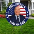 Carl Brunner For Maryland Governor 2026 Yard Sign, Corrugated Plastic Governor Elections Race Red White & Blue Yard Sign with Metal H-Stake