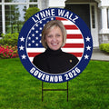 Lynne Walz For Nebraska Governor 2026 Yard Sign, Corrugated Plastic Governor Elections Race Red White & Blue Yard Sign with Metal H-Stake