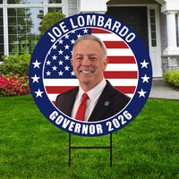 Joe Lombardo For Nevada Governor 2026 Yard Sign, Corrugated Plastic Governor Elections Race Red White & Blue Yard Sign with Metal H-Stake
