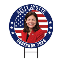 Kelly Ayotte For New Hampshire Governor 2026 Yard Sign, Corrugated Governor Elections Race Red White & Blue Yard Sign with Metal H-Stake