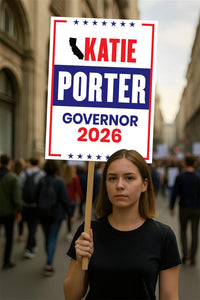 Katie Porter For California Governor 2026 Election Sign, Political Campaign Sign, Democratic party, Governor Election 2026 Race Poster Sign