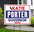 Katie Porter For California Governor 2026 Yard Sign, Corrugated Plastic Governor Elections Race Red White Blue Yard Sign with Metal H-Stake