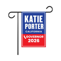 Katie Porter For California Governor 2026 Garden Flag, Double Sided, 2026 Governor Flag, Elections Flag, Race Red White & Blue Flag