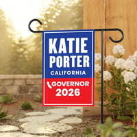 Katie Porter For California Governor 2026 Garden Flag, Double Sided, 2026 Governor Flag, Elections Flag, Race Red White & Blue Flag