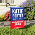 Katie Porter For California Governor 2026 Garden Flag, Double Sided, 2026 Governor Flag, Elections Flag, Race Red White & Blue Flag