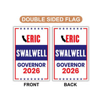 Eric Swalwell For California Governor 2026 Garden Flag, Double Sided, 2026 Governor Flag, Elections Flag, Race Red White & Blue Flag