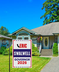 Eric Swalwell For California Governor 2026 Garden Flag, Double Sided, 2026 Governor Flag, Elections Flag, Race Red White & Blue Flag
