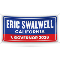 Eric Swalwell For California Governor 2026 Yard Sign, Corrugated Plastic Governor Elections Race Red White Blue Yard Sign with Metal H-Stake