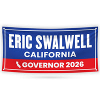 Eric Swalwell For California Governor 2026 Yard Sign, Corrugated Plastic Governor Elections Race Red White Blue Yard Sign with Metal H-Stake