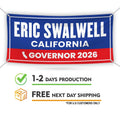 Eric Swalwell For California Governor 2026 Yard Sign, Corrugated Plastic Governor Elections Race Red White Blue Yard Sign with Metal H-Stake