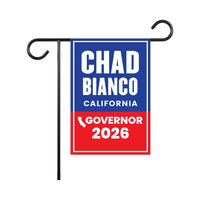 Chad Bianco For California Governor 2026 Garden Flag, Double Sided, 2026 Governor Flag, Republic, Elections Flag, Race Red White & Blue Flag