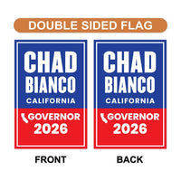 Chad Bianco For California Governor 2026 Garden Flag, Double Sided, 2026 Governor Flag, Republic, Elections Flag, Race Red White & Blue Flag
