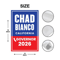 Chad Bianco For California Governor 2026 Garden Flag, Double Sided, 2026 Governor Flag, Republic, Elections Flag, Race Red White & Blue Flag