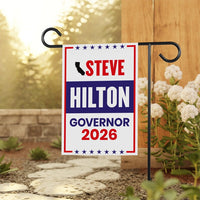 Steve Hilton For California Governor 2026 Garden Flag, Double Sided, 2026 Governor Flag, Elections Flag, Race Red White & Blue Flag