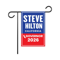Steve Hilton For California Governor 2026 Garden Flag, Double Sided, 2026 Governor Flag, Elections Flag, Race Red White & Blue Flag
