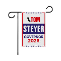 Tom Steyer For California Governor 2026 Garden Flag, Double Sided, 2026 Governor Flag, Democratic, Elections Flag, Race Red White Blue Flag