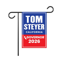 Tom Steyer For California Governor 2026 Garden Flag, Double Sided, 2026 Governor Flag, Democratic, Elections Flag, Race Red White Blue Flag