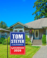 Tom Steyer For California Governor 2026 Garden Flag, Double Sided, 2026 Governor Flag, Democratic, Elections Flag, Race Red White Blue Flag