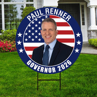 Paul Renner For Florida Governor Yard Sign - Coroplast 2026 Governor Elections Race Red White & Blue Yard Sign with Metal H-Stake