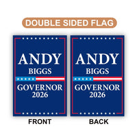 Andy Biggs For Arizona Governor 2026 Garden Flag, Double Sided, 2026 Governor Flag, Elections Flag, Race Red White & Blue Flag