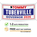 Tommy Tuberville For Alabama U.S. Governor Banner Sign, 13 oz Waterproof US Governor Election 2026 Vinyl Banner With Metal Grommets