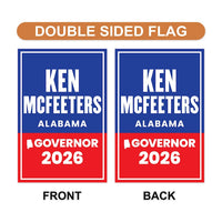 Ken McFeeters For Alabama Governor 2026 Garden Flag, Double Sided, 2026 Governor Flag, Elections Flag, Race Red White & Blue Flag