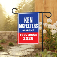 Ken McFeeters For Alabama Governor 2026 Garden Flag, Double Sided, 2026 Governor Flag, Elections Flag, Race Red White & Blue Flag